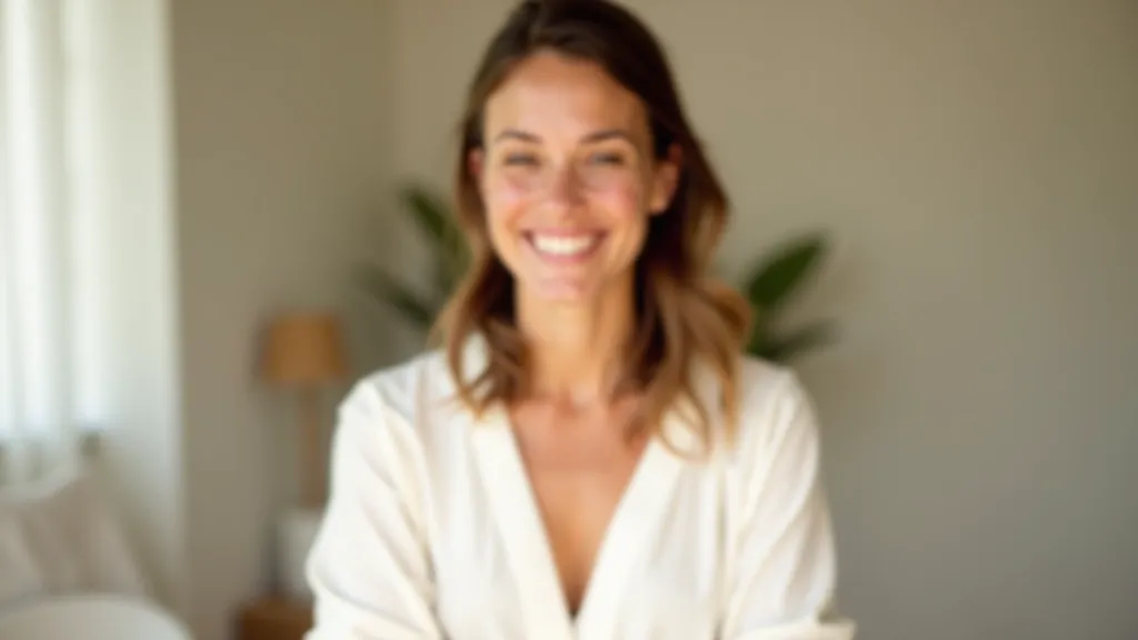 Portrét wellness profesionálky, žena s blond vlasy v linu